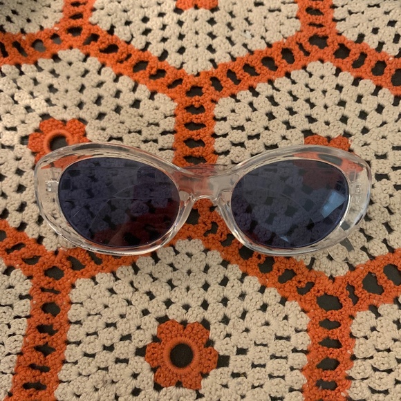 Cool blue clear y2k vintage sun glasses - Picture 1 of 3